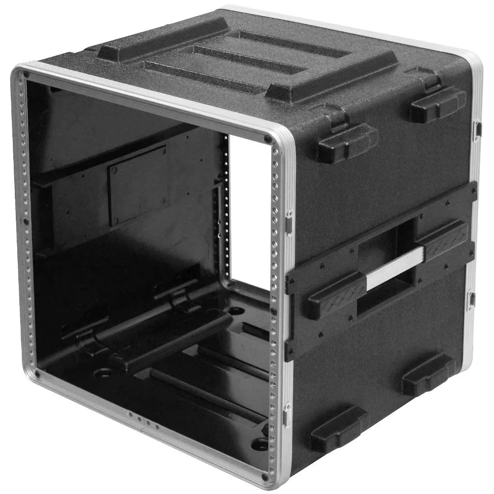 SALWR10D - Lightweight 10 Space ABS Rack Case - 10U PA DJ Stackable Flight Rack Case