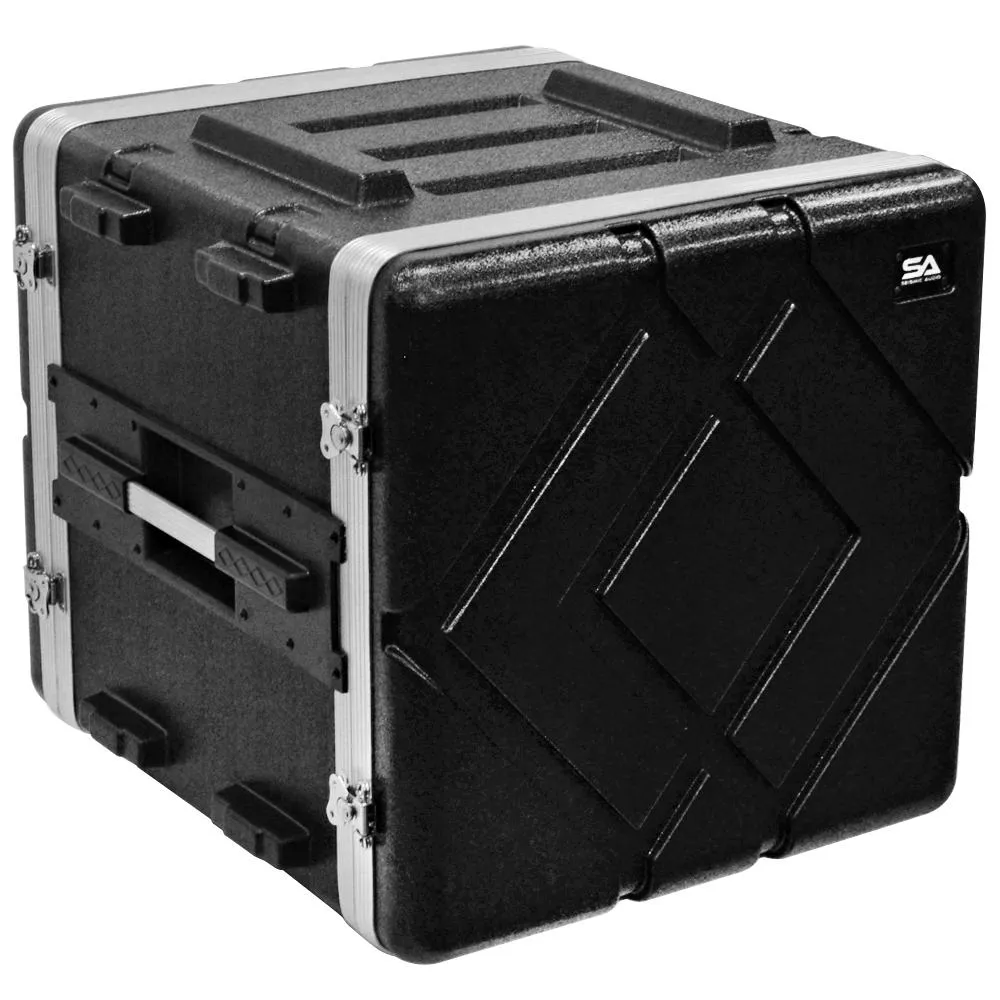 SALWR10D - Lightweight 10 Space ABS Rack Case - 10U PA DJ Stackable Flight Rack Case