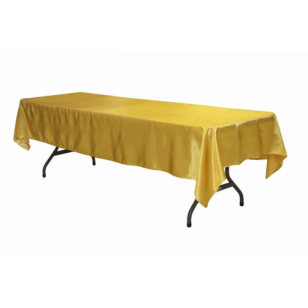 Satin Rectangular 60"x120" Tablecloth - Bright Gold