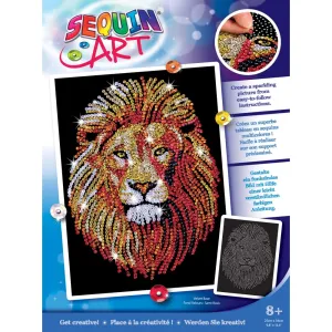 Sequin Art Blue - Lion