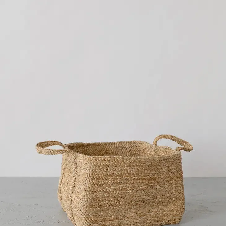 Square Jute Basket - Natural Medium