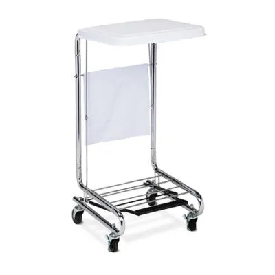 Square-Top Medical Laundry Hamper on Wheels