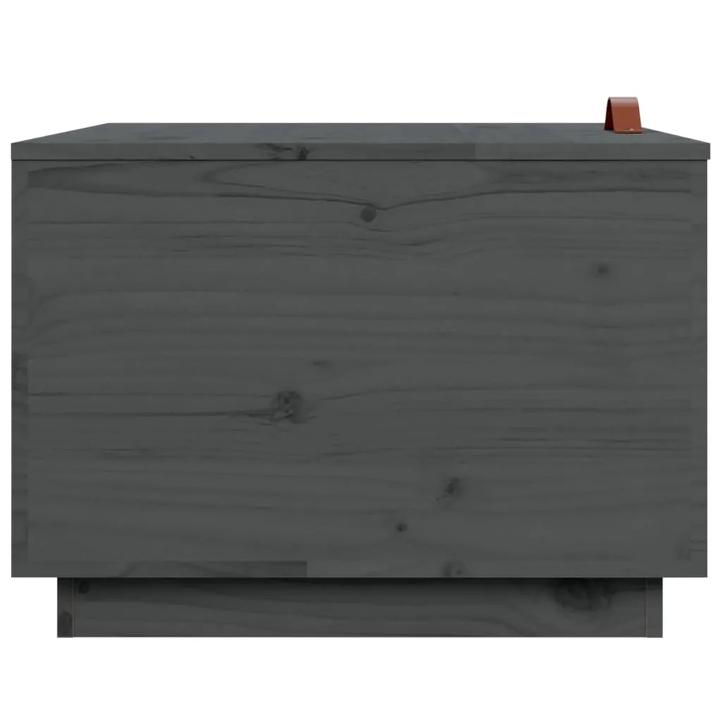 Storage Boxes with Lids 3 pcs Grey Solid Wood Pine