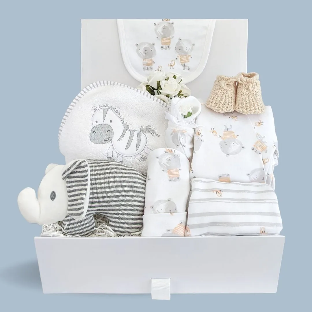 Unisex Baby Hamper - Bear, Elephant & Zebra