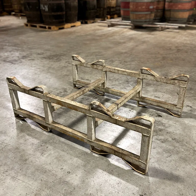 Used 53-60 Gallon Single Bar 2-Barrel Steel Rack (7")