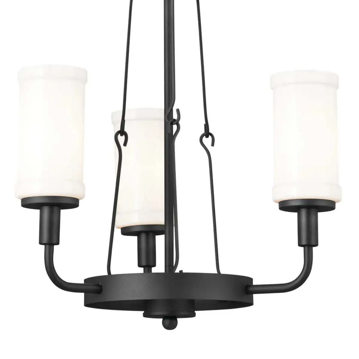 Vetivene 21" 3-Light Chandelier, Textured Black Finish