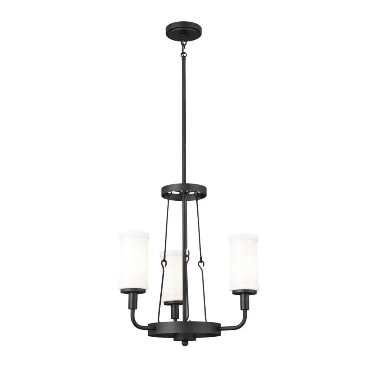 Vetivene 21" 3-Light Chandelier, Textured Black Finish