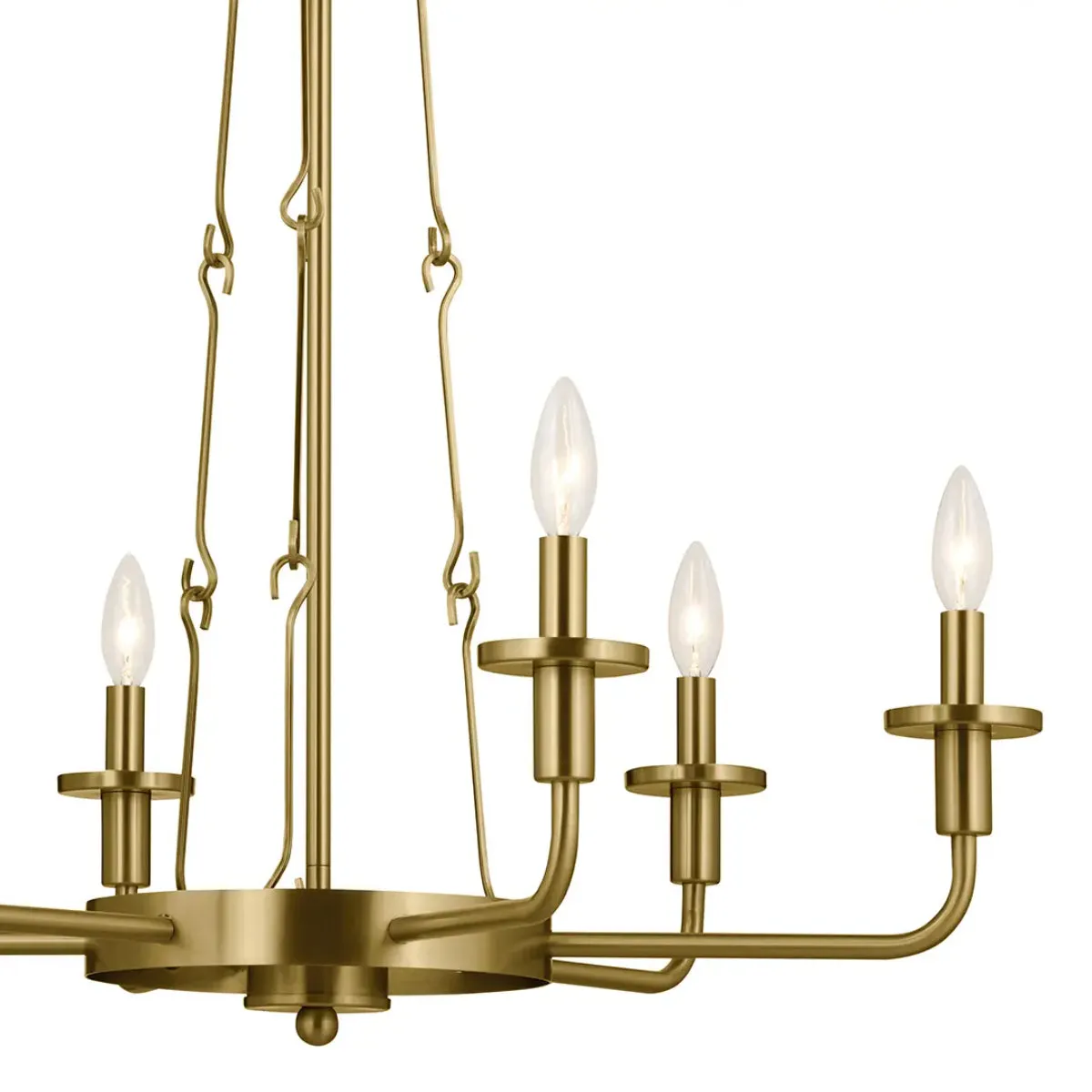 Vetivene 29" 6-Light Chandelier, Natural Brass Finish