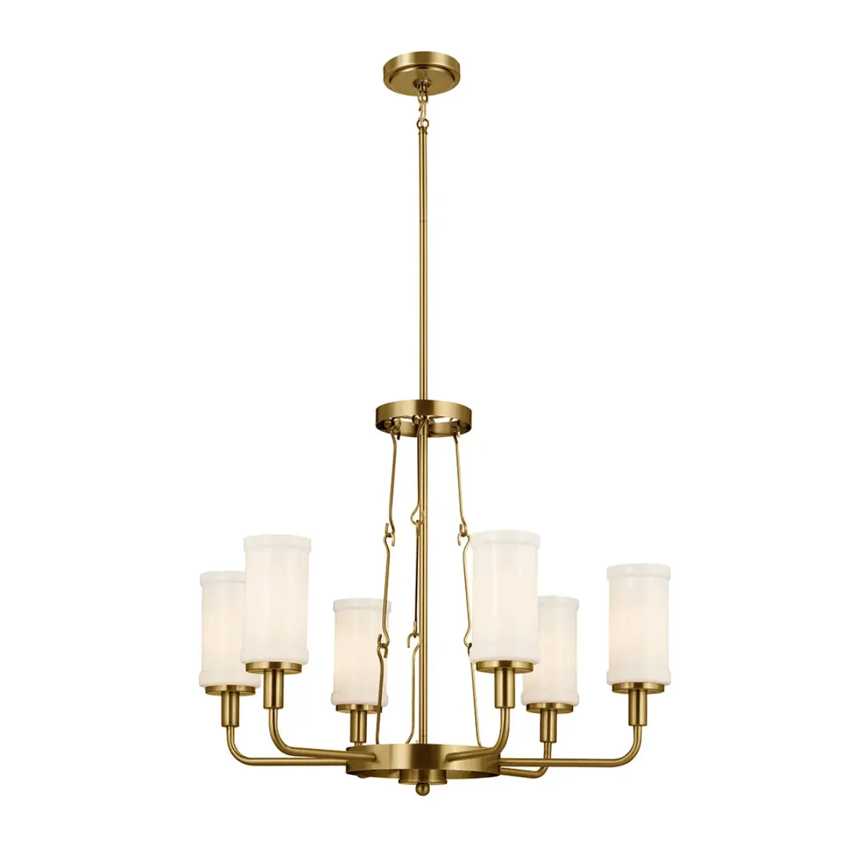 Vetivene 29" 6-Light Chandelier, Natural Brass Finish