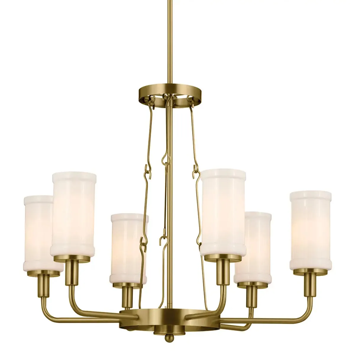 Vetivene 29" 6-Light Chandelier, Natural Brass Finish