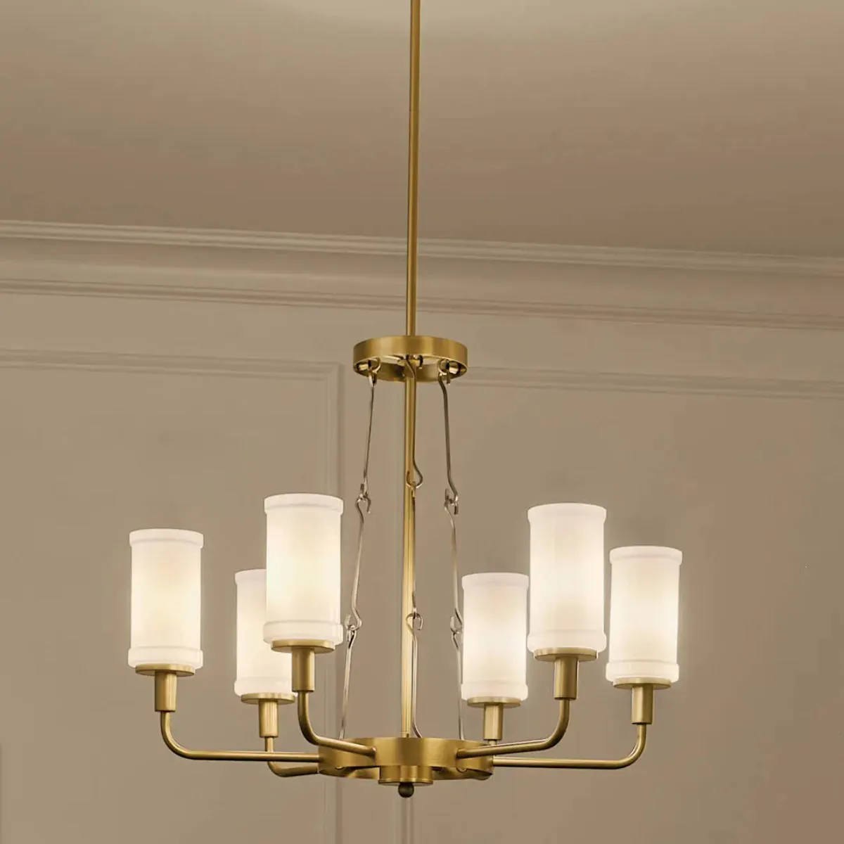 Vetivene 29" 6-Light Chandelier, Natural Brass Finish