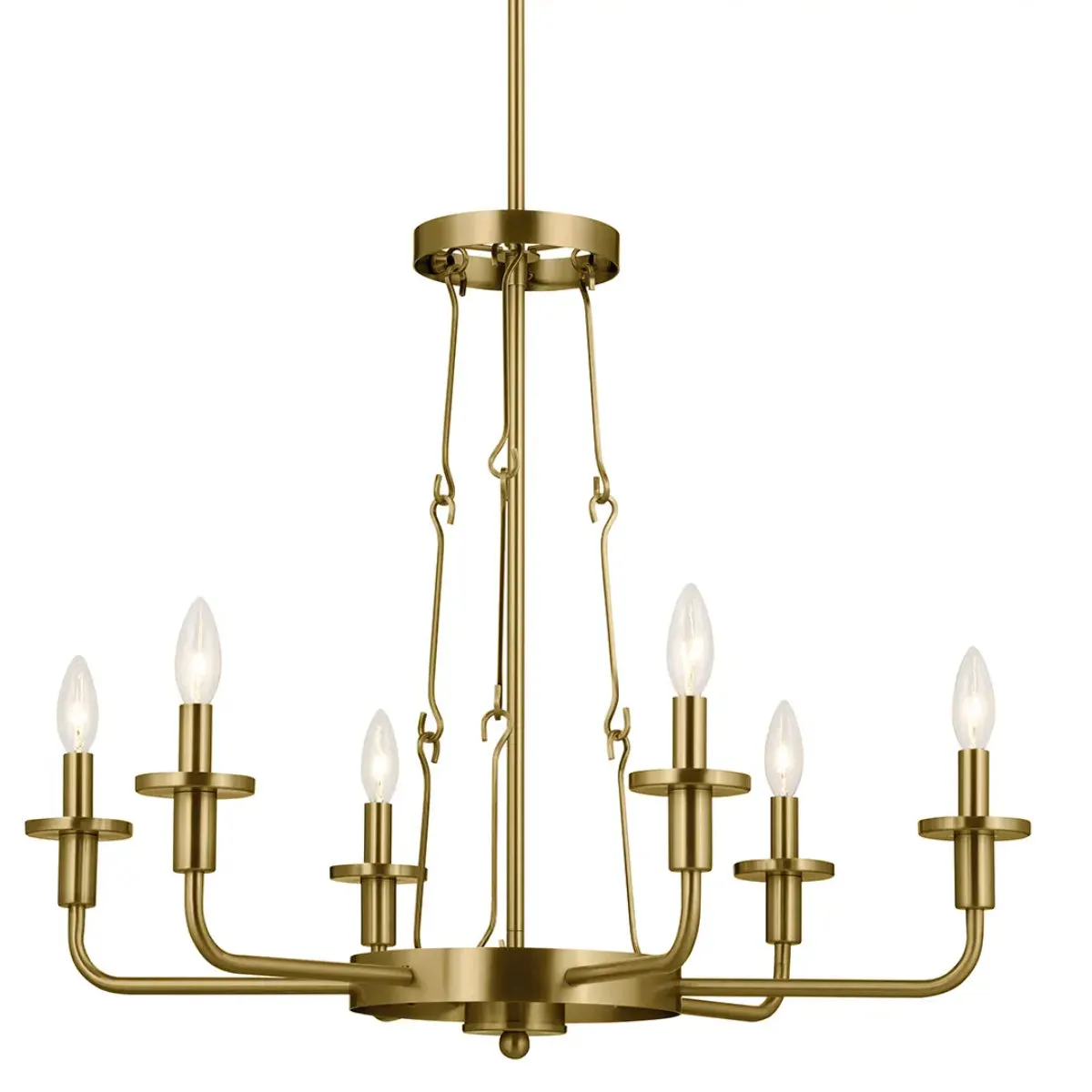 Vetivene 29" 6-Light Chandelier, Natural Brass Finish