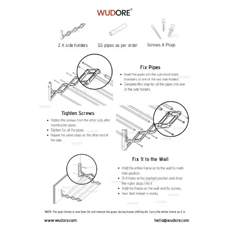 Wall Mounted 7 Lines Cloth Drying Stand