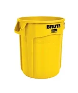 Waste Container - Rubbermaid BRUTE® 20 Gallon Yellow Vented Waste Container, FG262000YEL