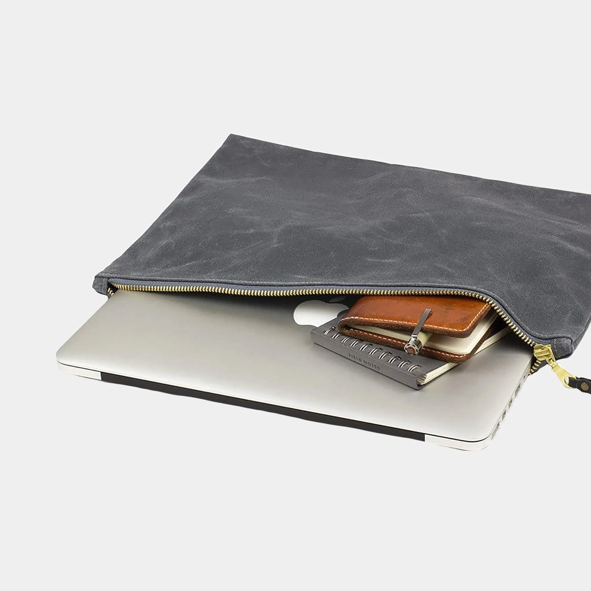 Waxed Canvas Zip Folio