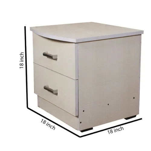 White Side Table With 2 Drawers