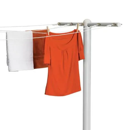 White T-Post for 5-Line Outdoor Clothes Drying