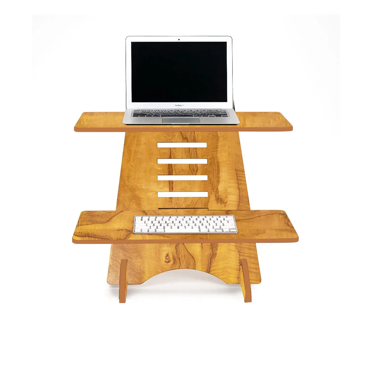 Wooden Standing Desk Riser Height Adjustable Laptop Stand KW77-Beige